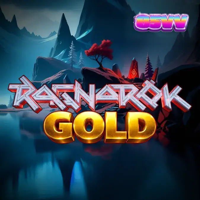 Interface de jogo do slot Ragnarok Gold com símbolos nórdicos e grade 5x5
